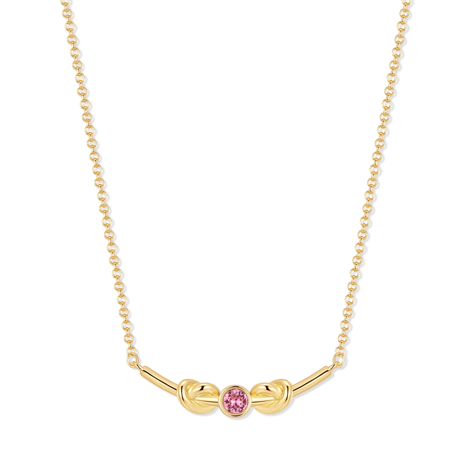 Image of Custom Love Knot Birthstone Necklace
