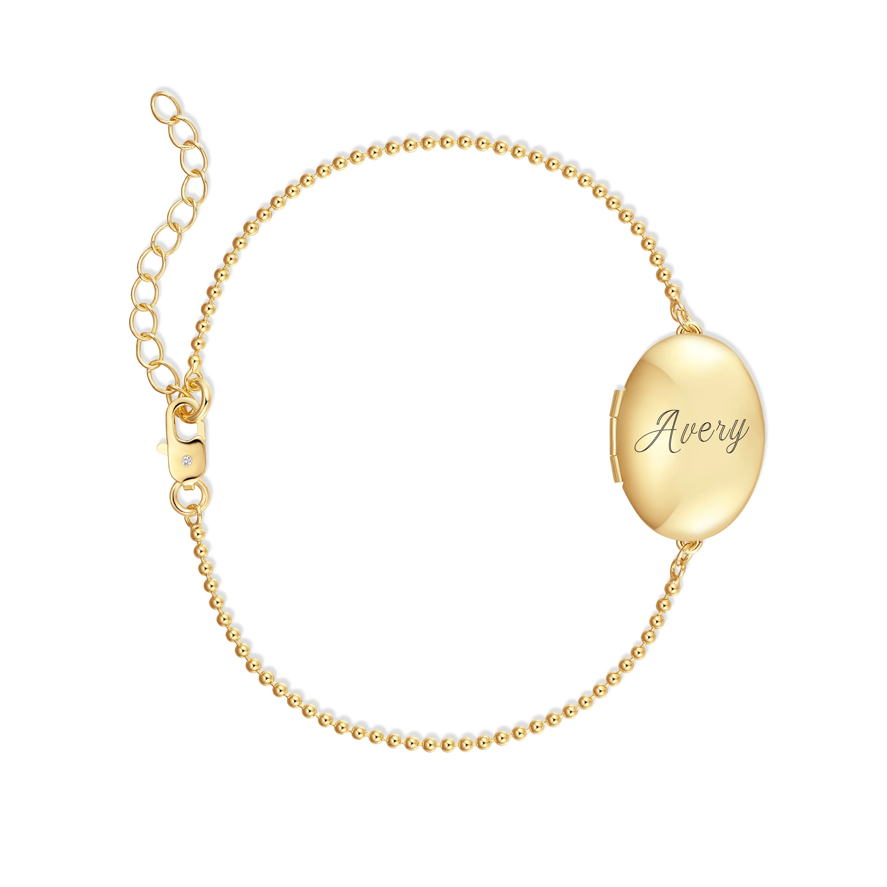 Image of Engravable Oval Locket Bracelet