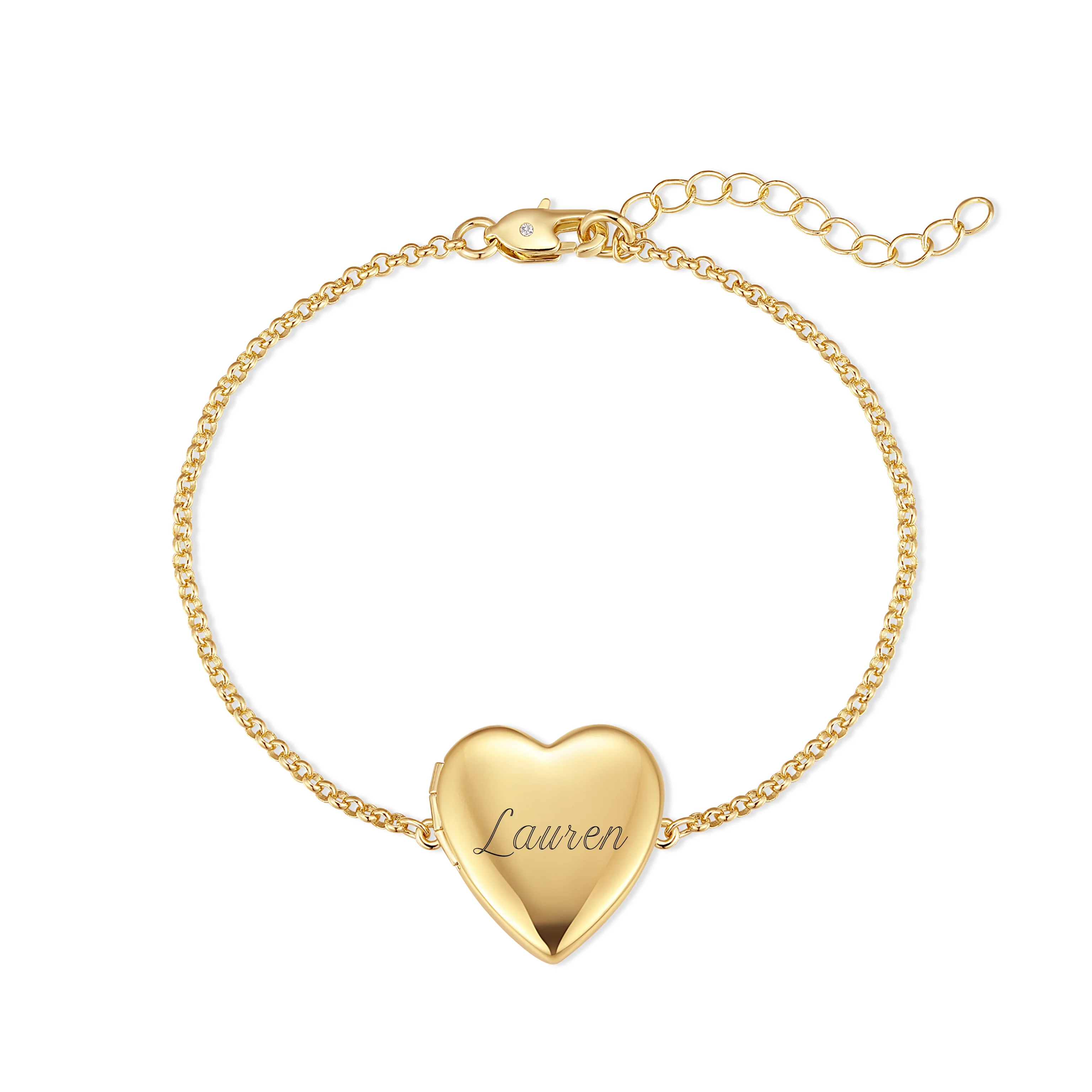Image of Engravable Heart Locket Bracelet