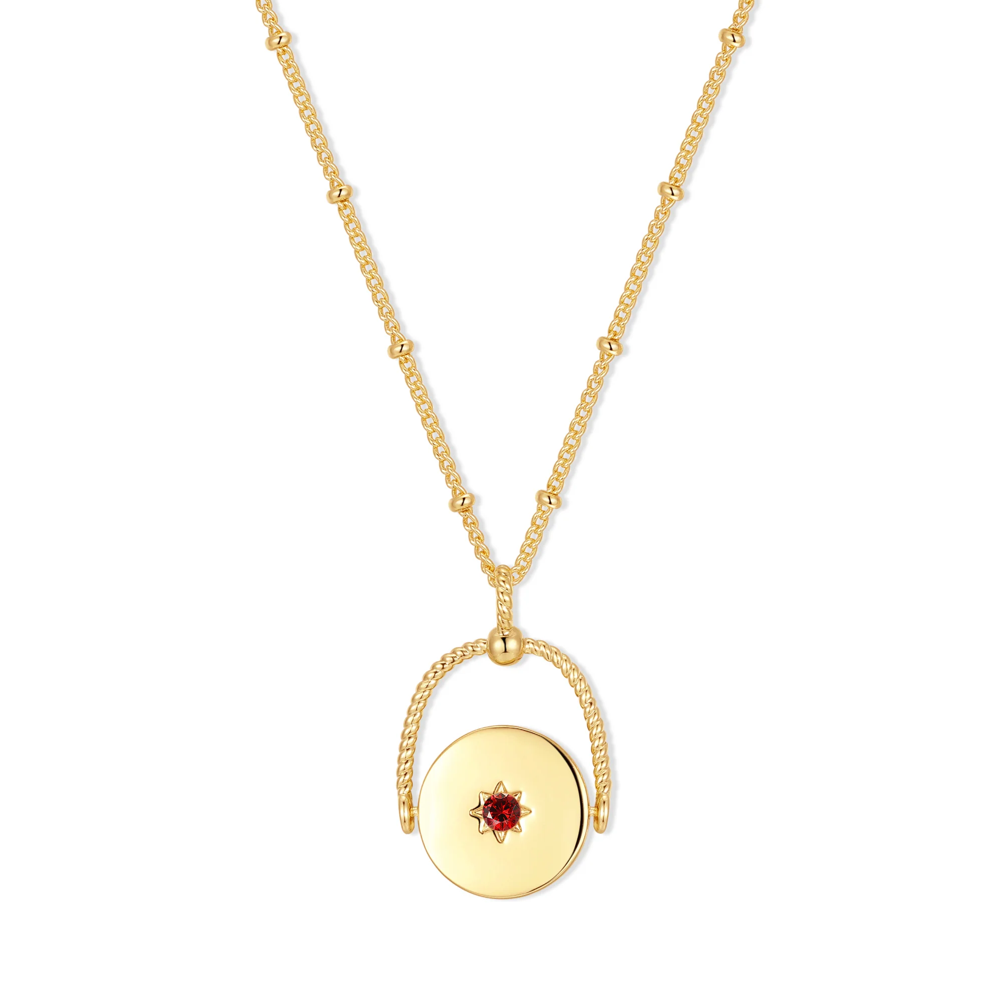 Image of Custom Birthstone Spinner Name Necklace