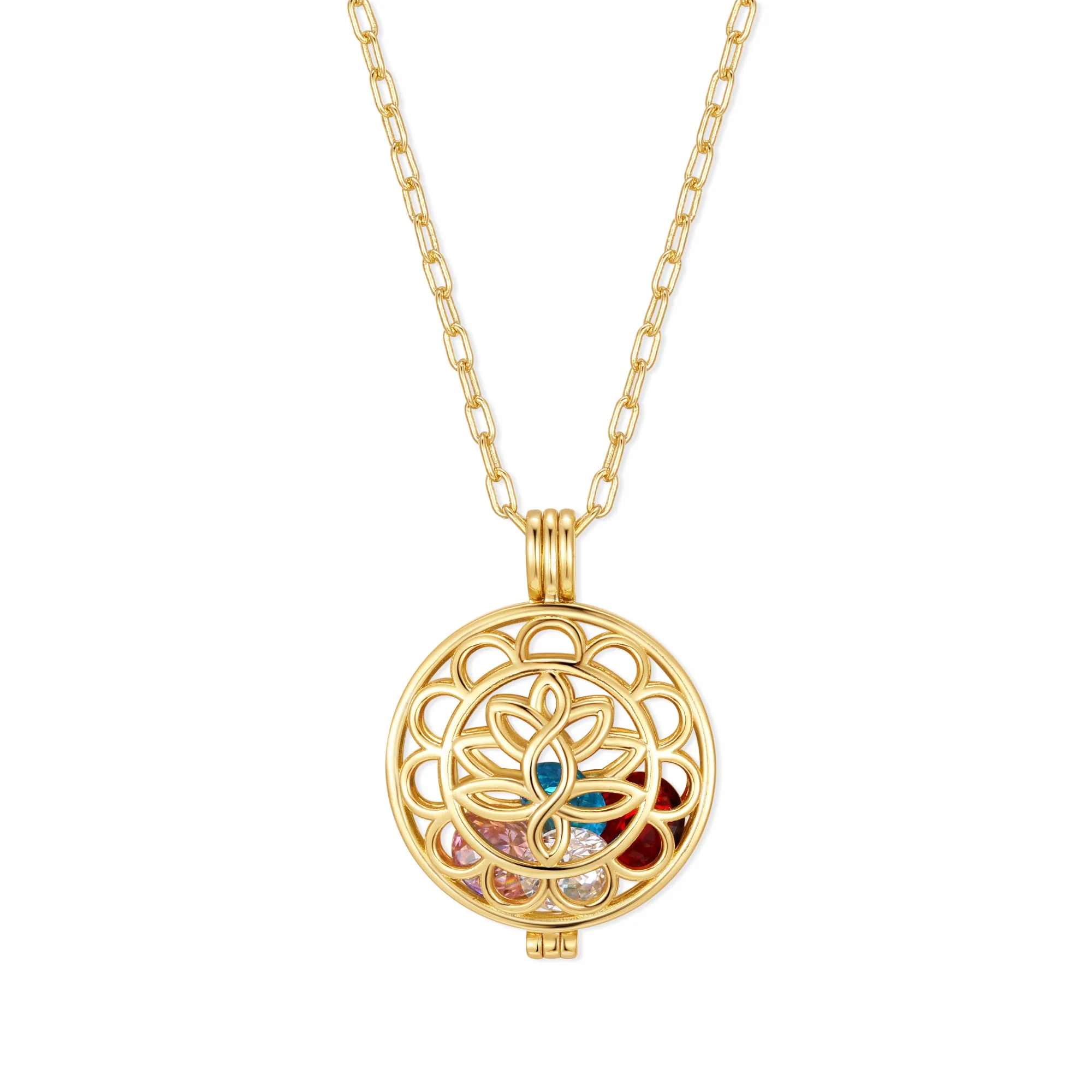 Image of Custom Flower Birthstone Locket