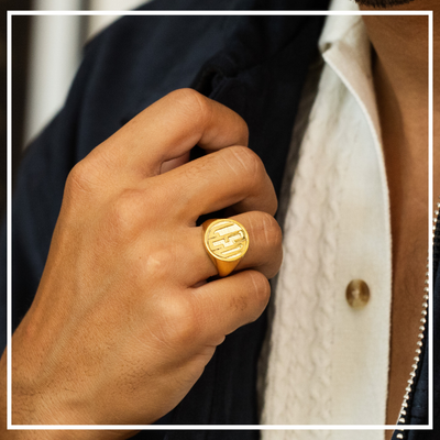 Block Monogram Signet Ring