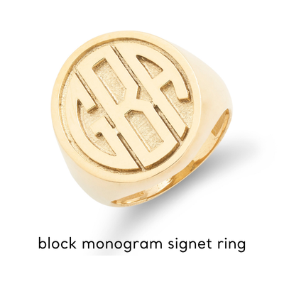 Block Monogram Signet Ring