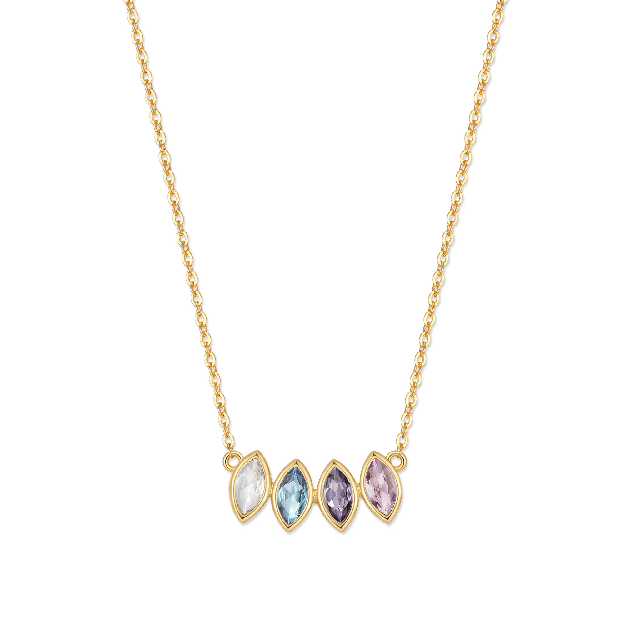 Image of Custom Marquise Birthstone Necklace