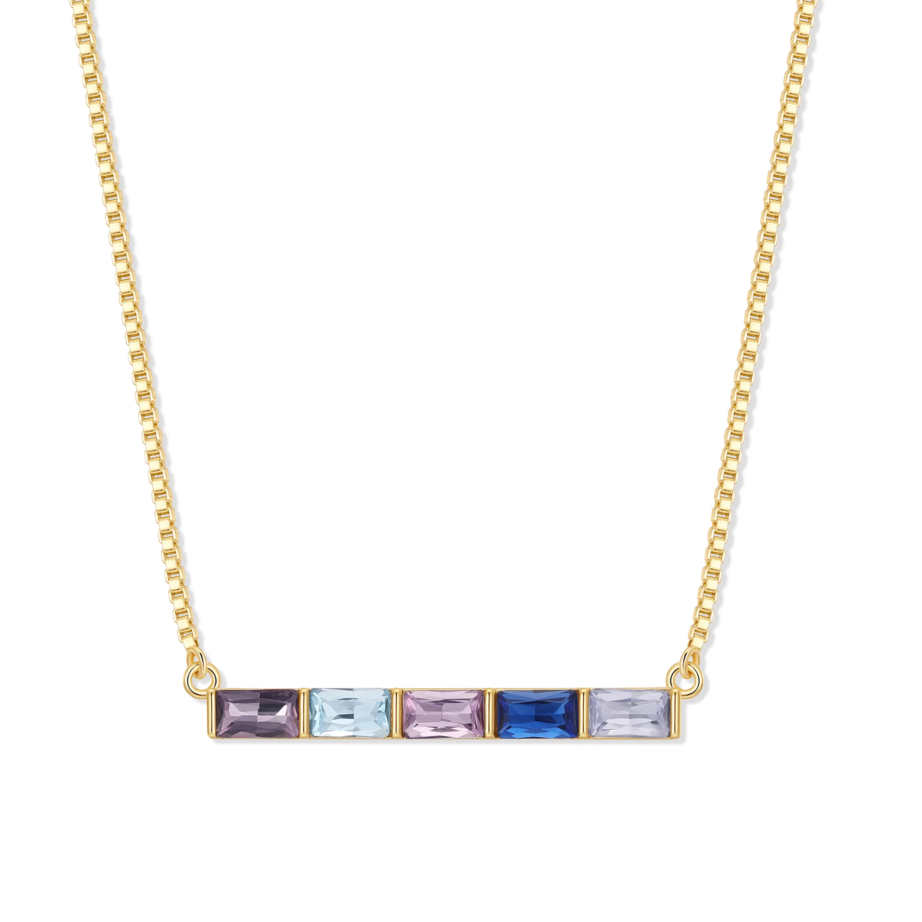 Image of Custom Baguette Birthstone Necklace