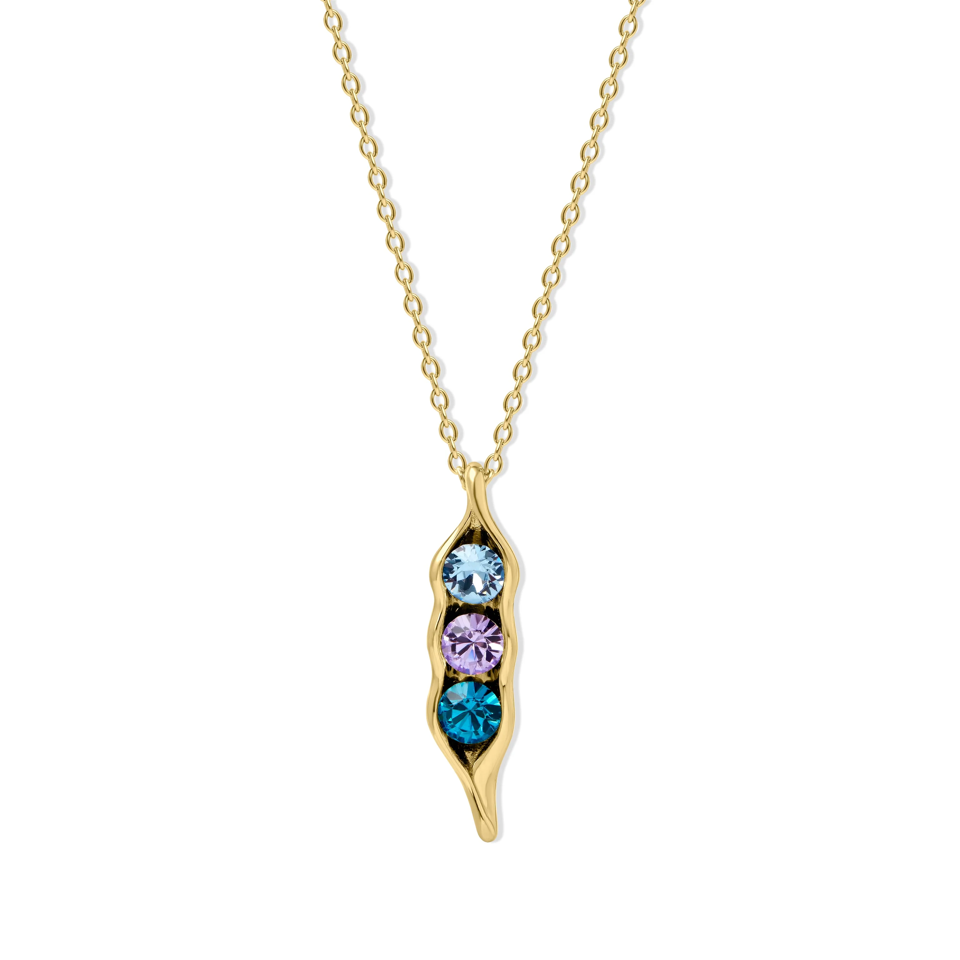 Image of Custom Birthstone Pea in a Pod Necklace