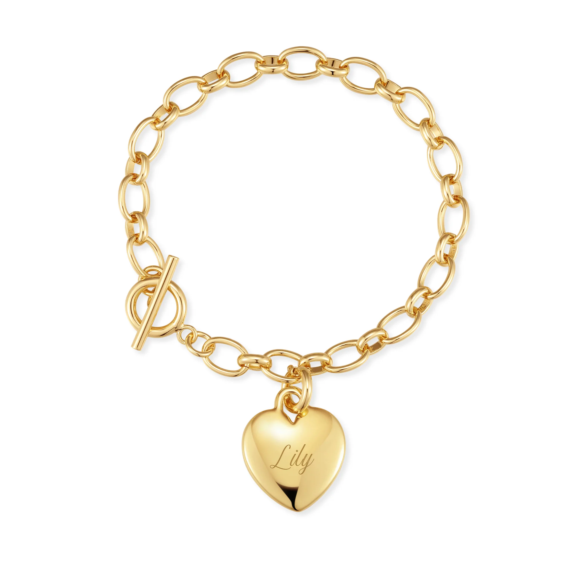 Image of Engravable Heart Toggle Bracelet