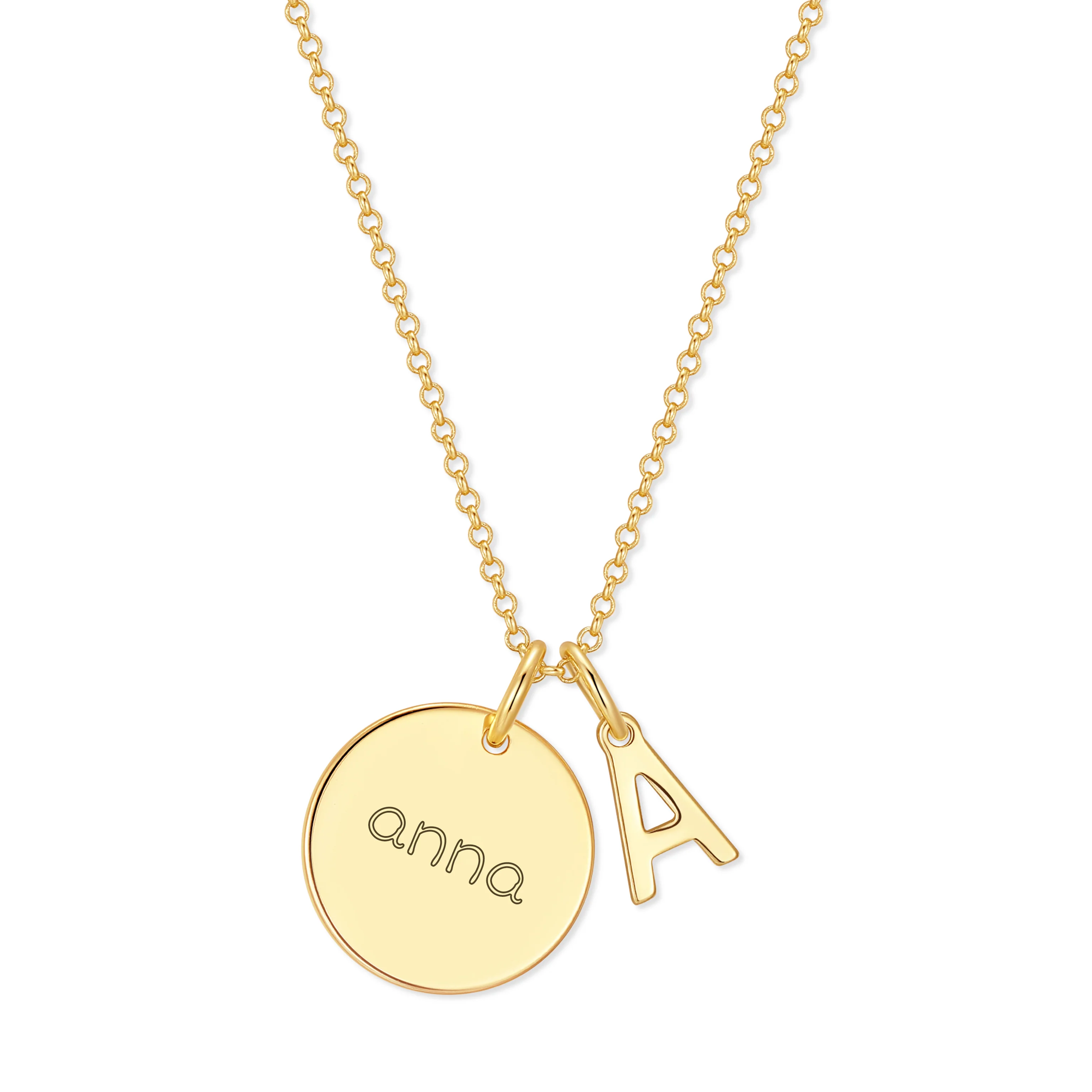 Image of Engravable Kid's Initial Name Necklace