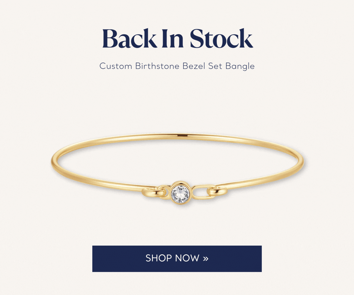 Custom Birthstone Bezel Set Bangle