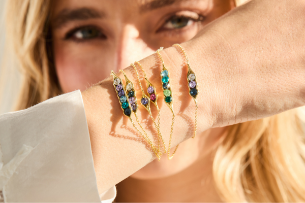 Custom Birthstone Pea in a Pod Bracelet