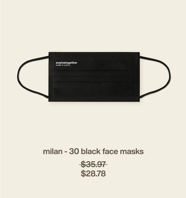 milan - 30 black face masks | $28.78