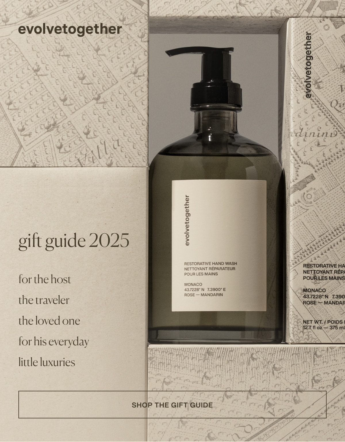 evolvetogether | gift guide 2025 | for the host | the traveler | the loved one | for his everyday | little luxuries | [ shop the gift guide ]