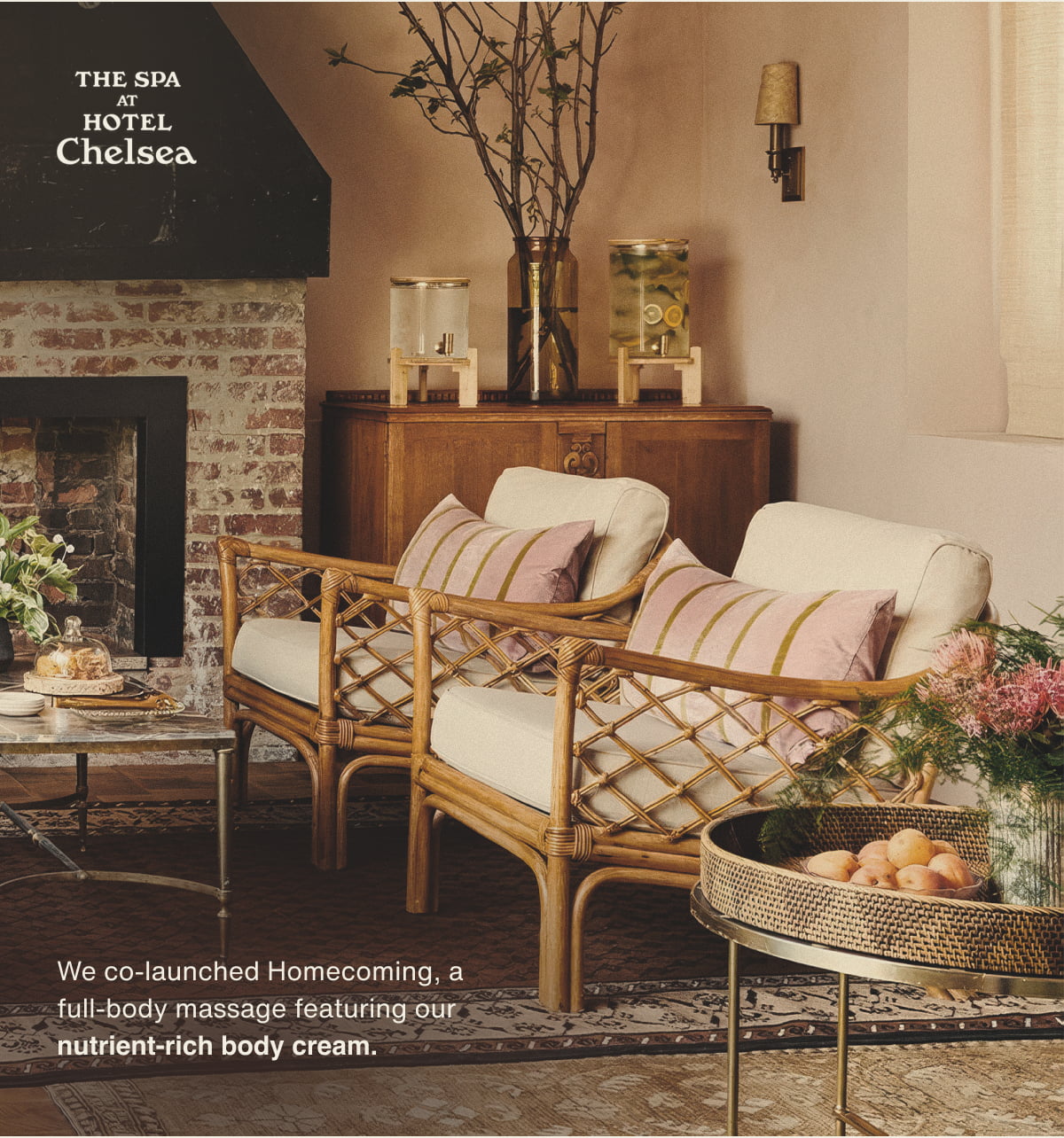 The Spa at Hotel Chelsea | We co-launched Homecoming, a full-body massage featuring our nutrient-rich body cream.