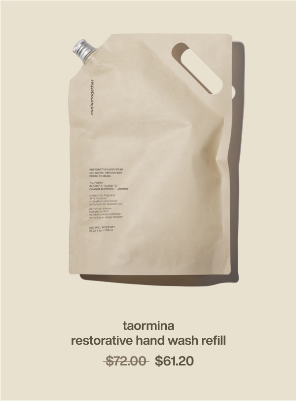 taormina | restorative hand wash refill | $61.20