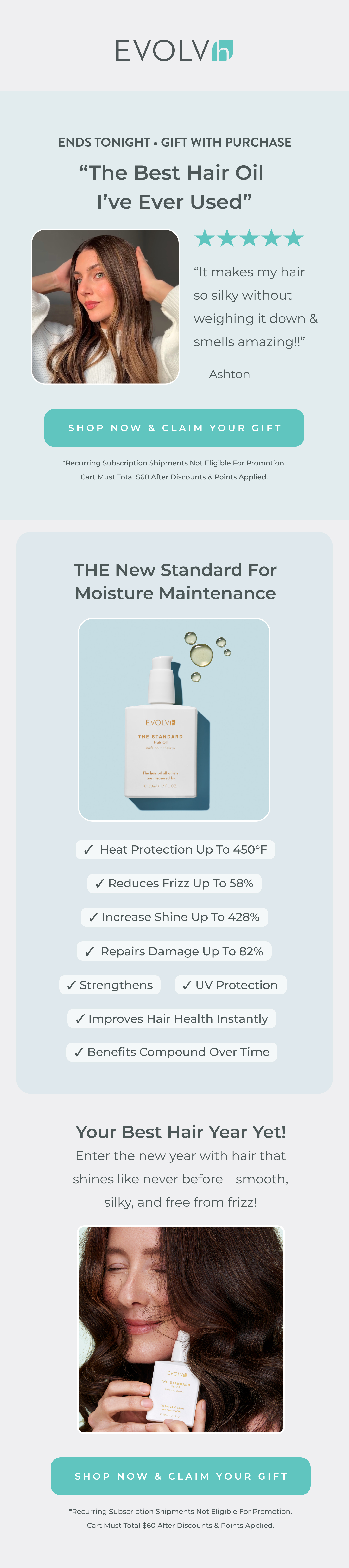 Final Hours: Get The Standard Hair Oil FREE with orders $60+ until midnight.