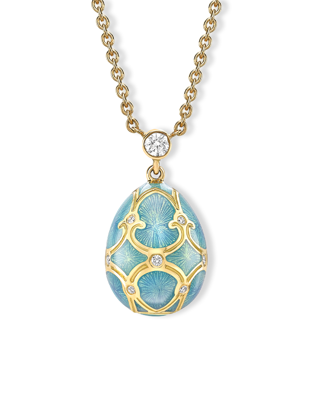Guilloché Enamel Petite Egg Pendant