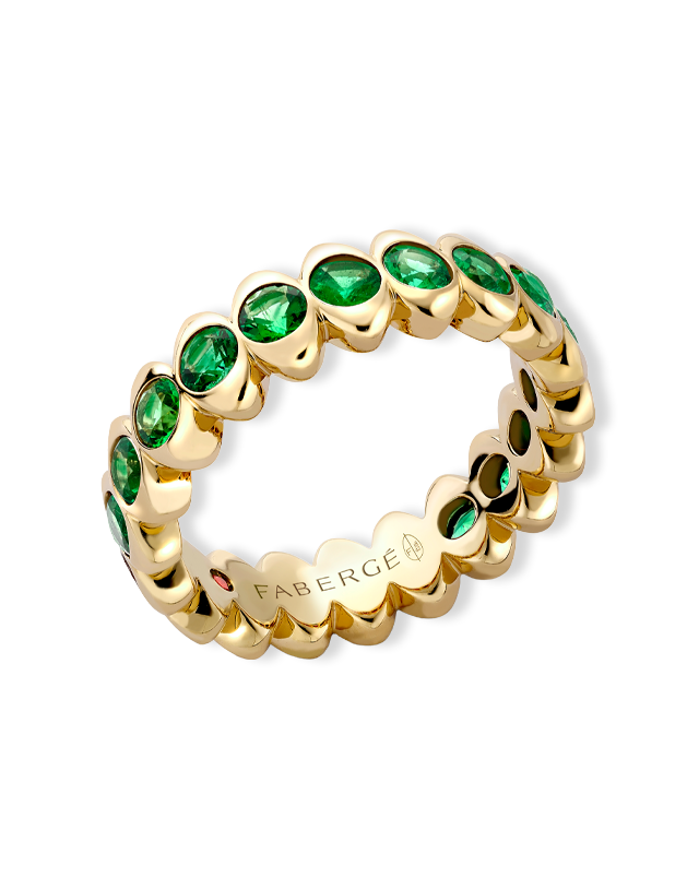 Cosmic Curve Emerald Eternity Ring