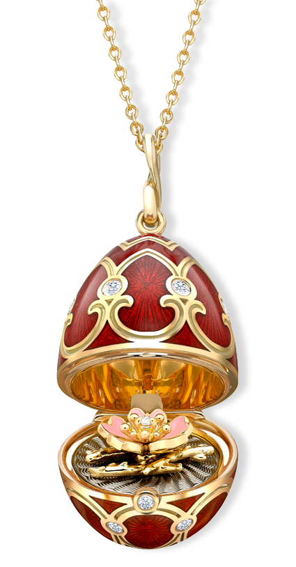 Guilloché Enamel Wild Rose Surprise Locket
