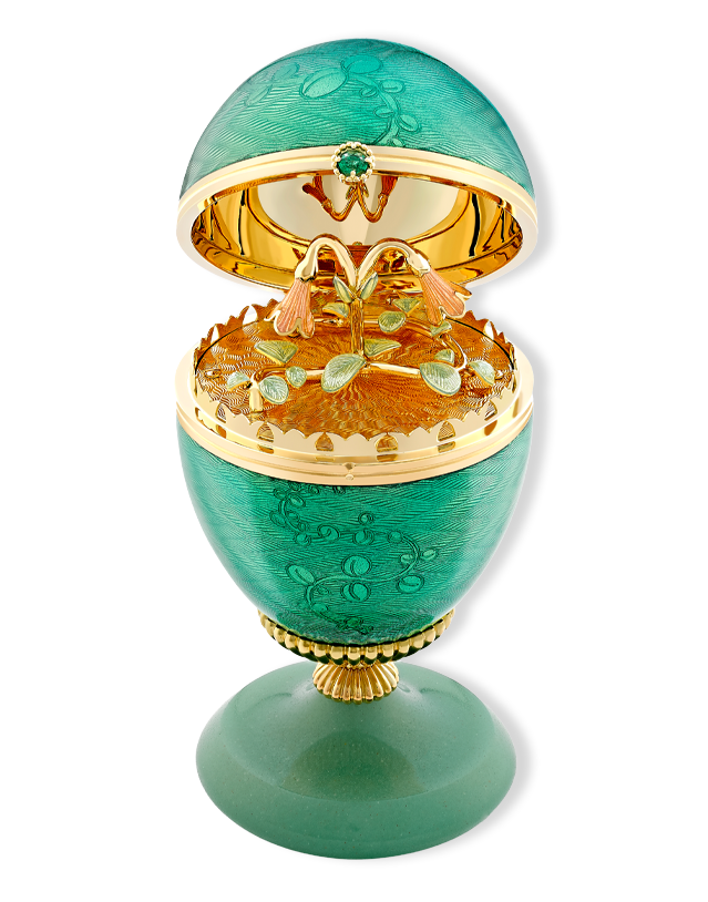 Limited Edition Guilloché Enamel Twin Flower Surprise Egg Objet