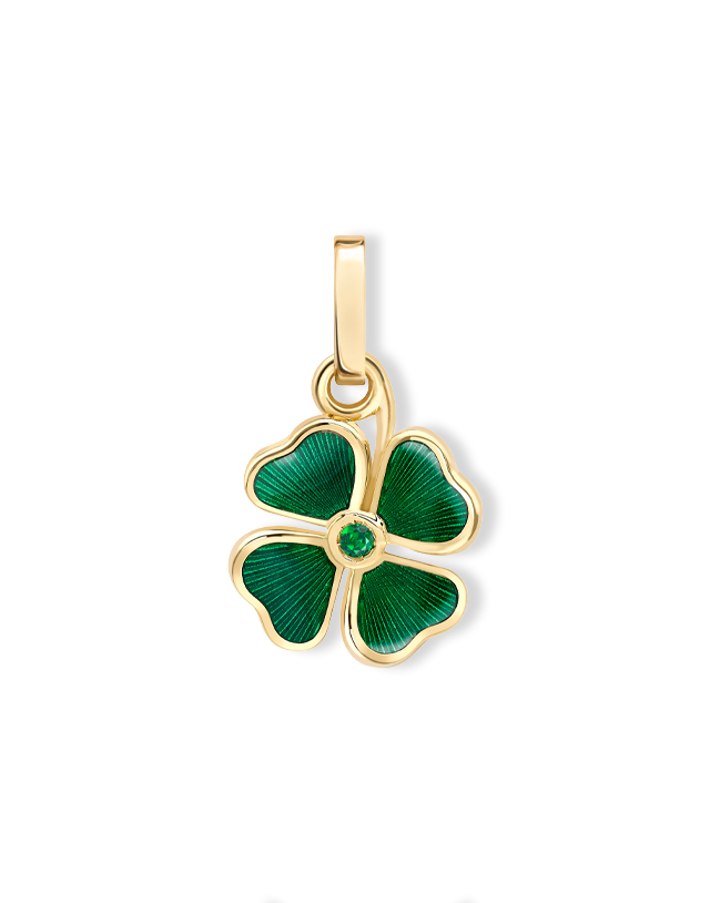 Guilloché Enamel Clover Charm