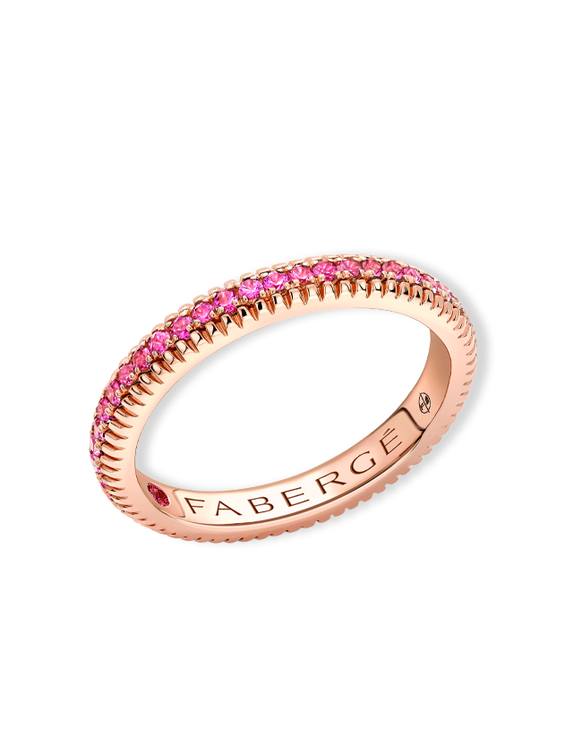 Fluted Pink Sapphire Eternity Ring