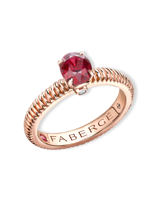 Fluted Ruby Ring