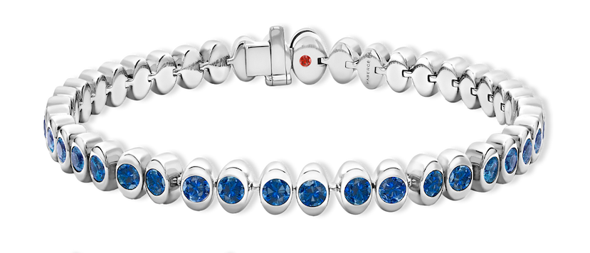 Cosmic Curve Blue Sapphire Tennis Bracelet