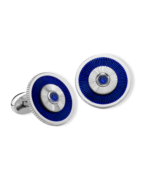  Guilloché Enamel Round Cufflinks