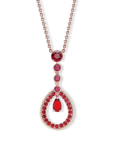 Fluted Gemstone Teardrop Pendant