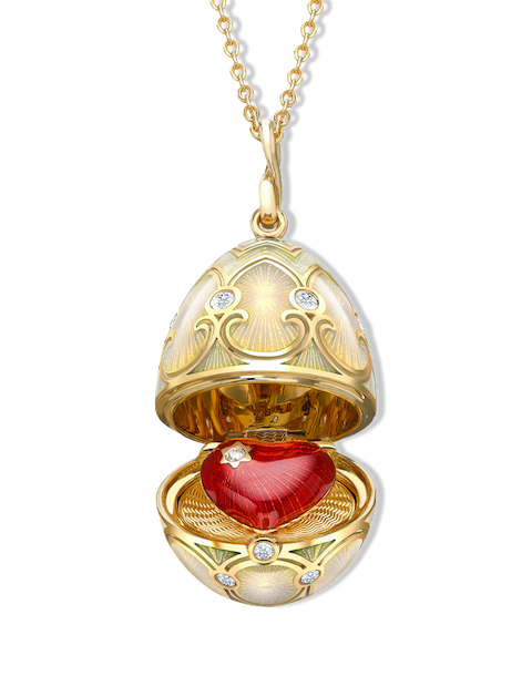 Guilloché Enamel Heart Surprise Locket