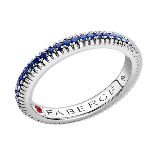 Fluted Blue Sapphire Eternity Ring