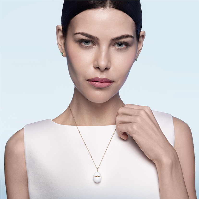the Fabergé №1 Matt White Enamel Egg Pendant