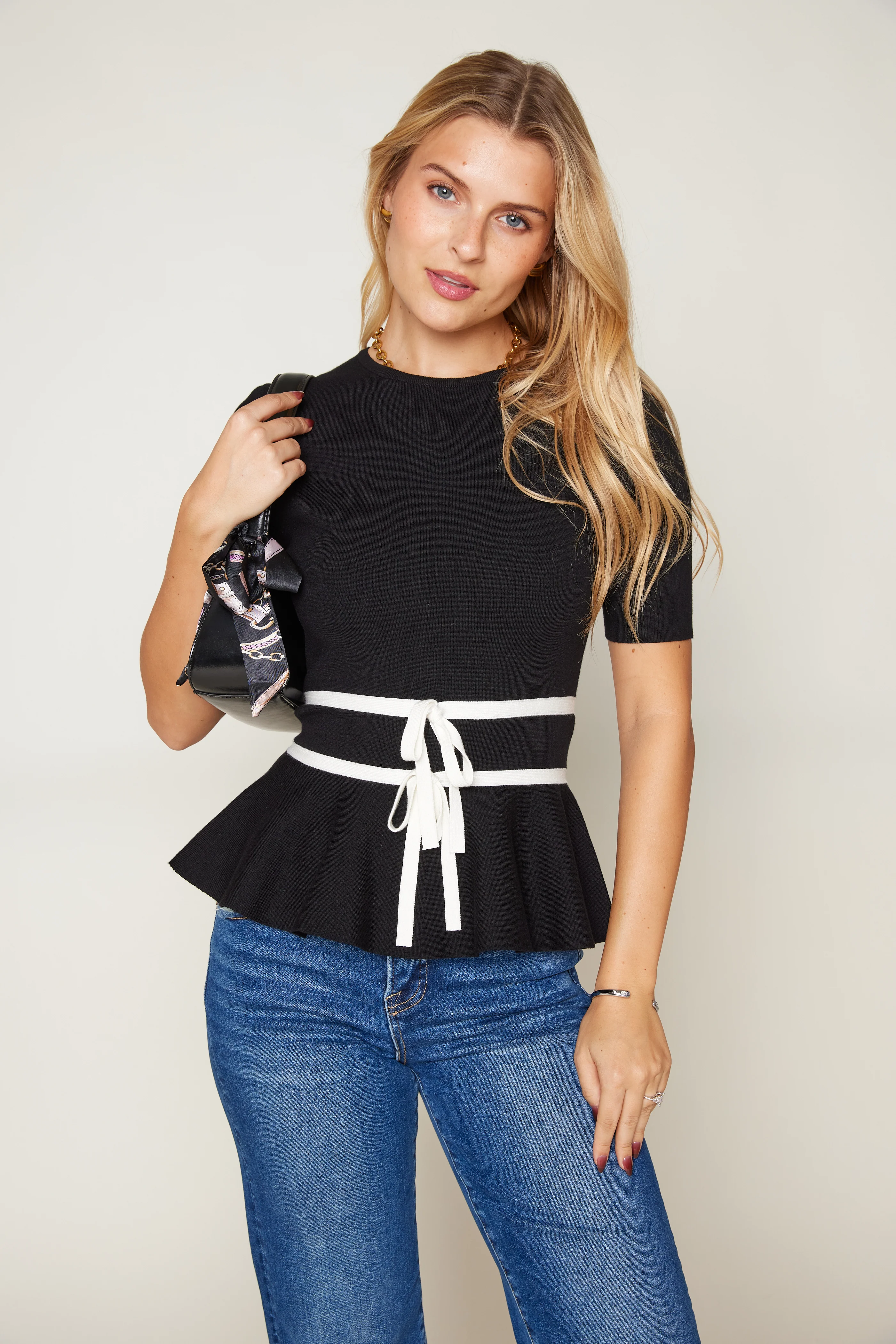 Image of Kathryn Tie Feature Top