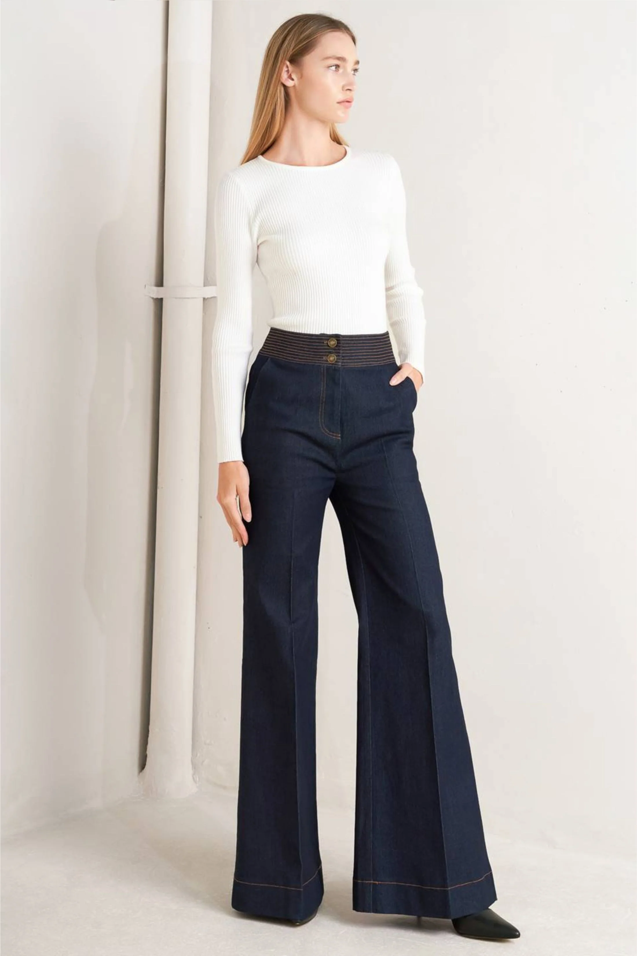 Image of Elena Dark Denim Pant