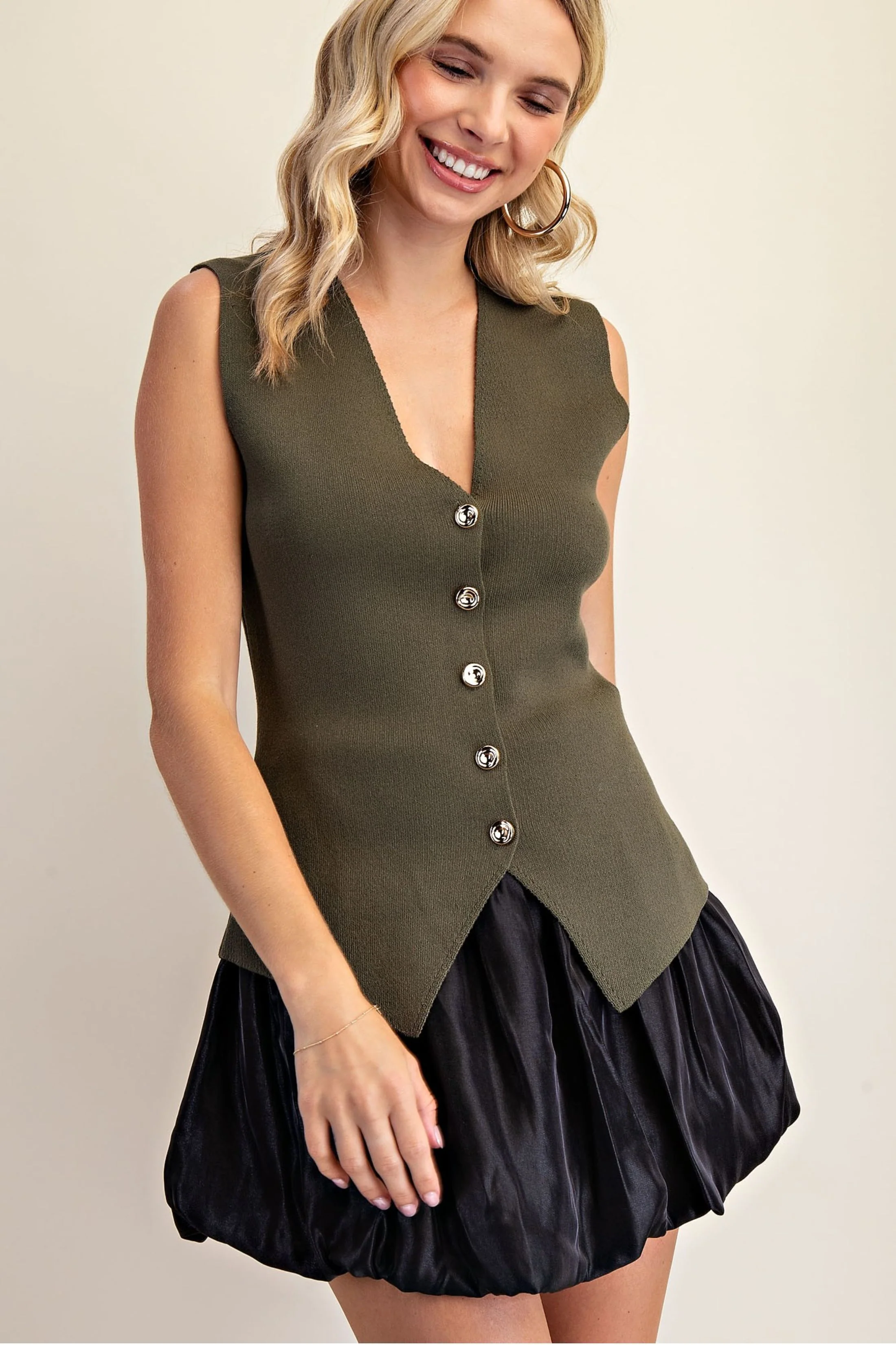 Image of Reese Sweater Button Down Vest