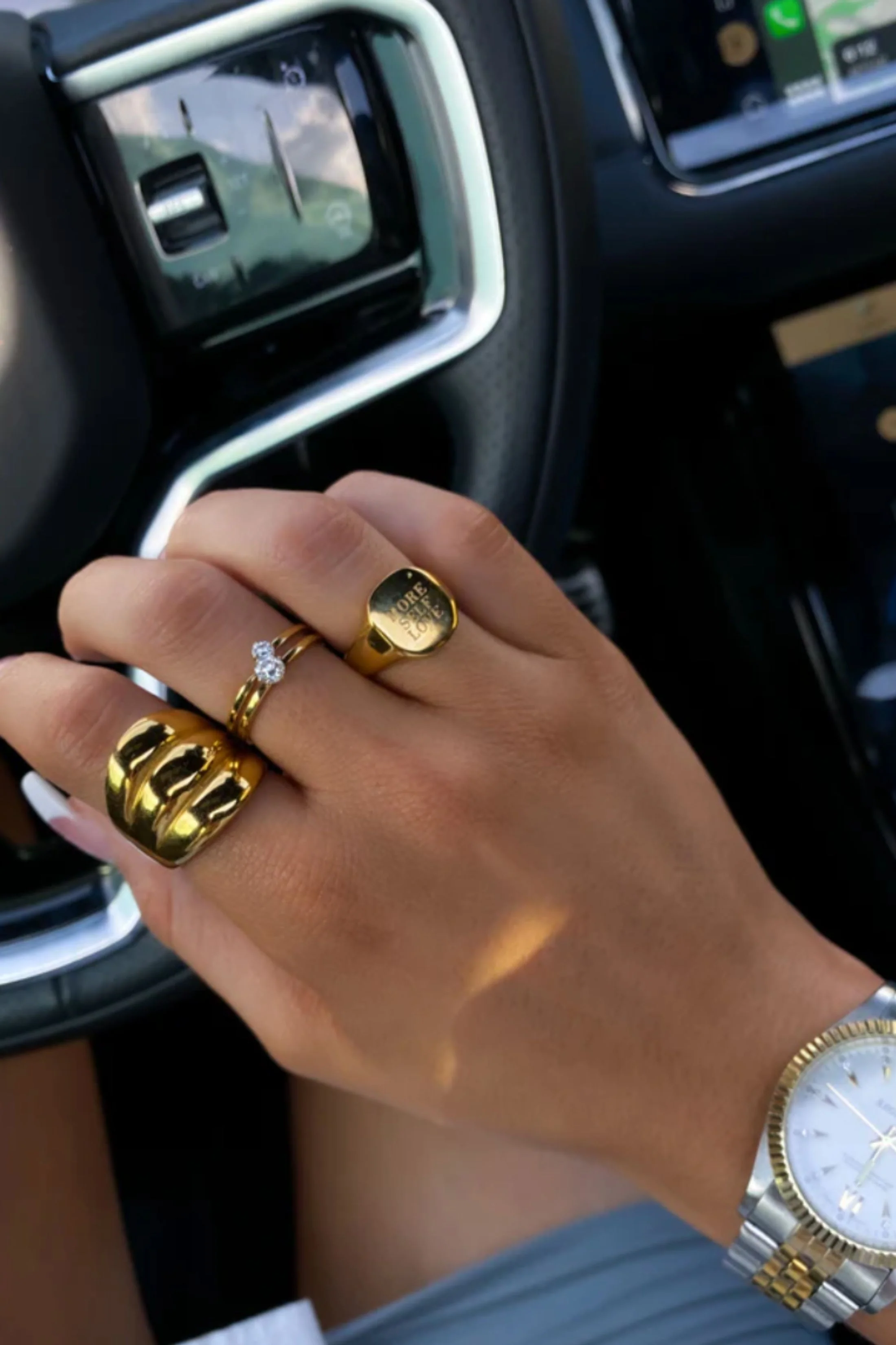 Image of Large Gold Shell Ring