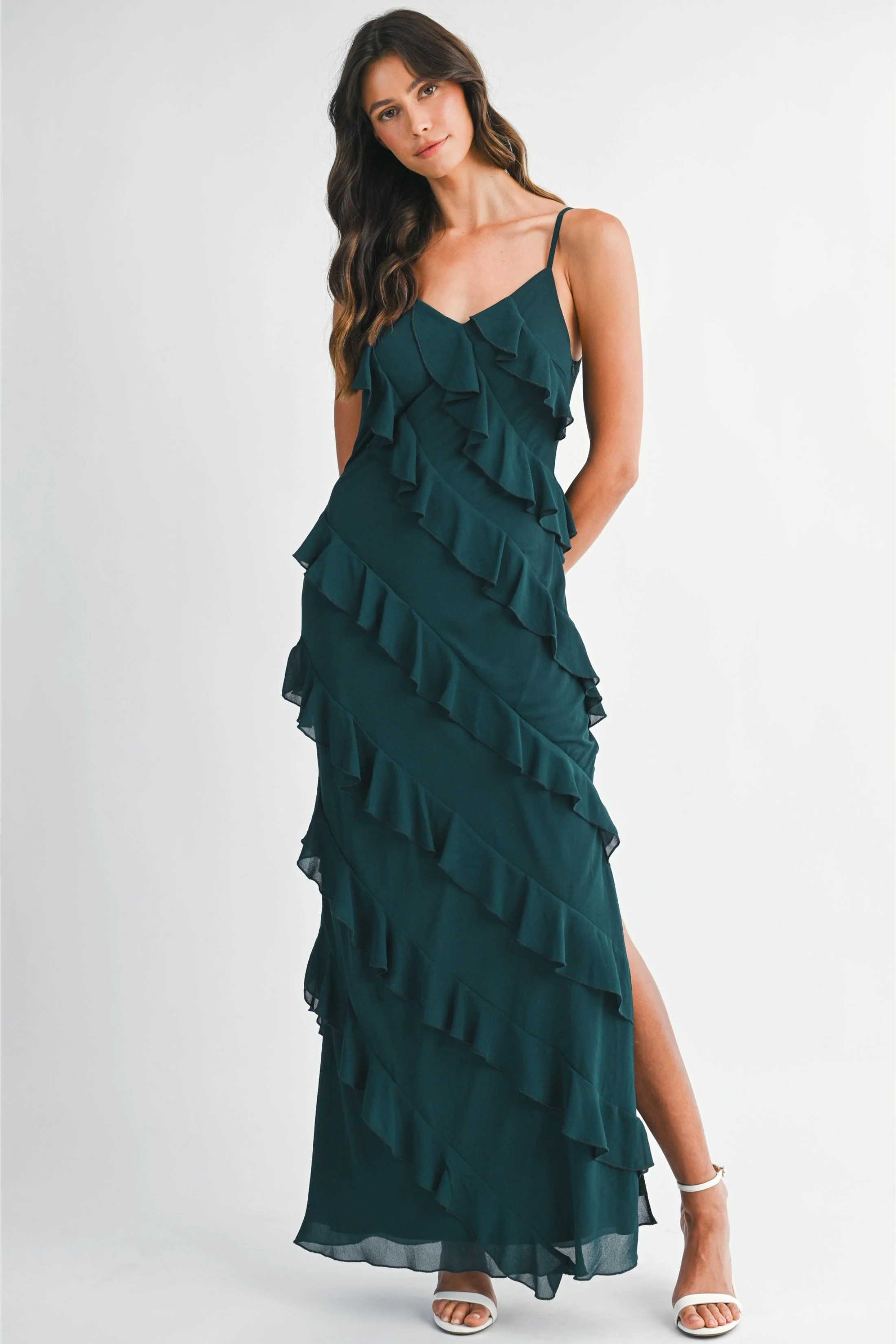 Image of Nina Ruffle Tiered Maxi Dress