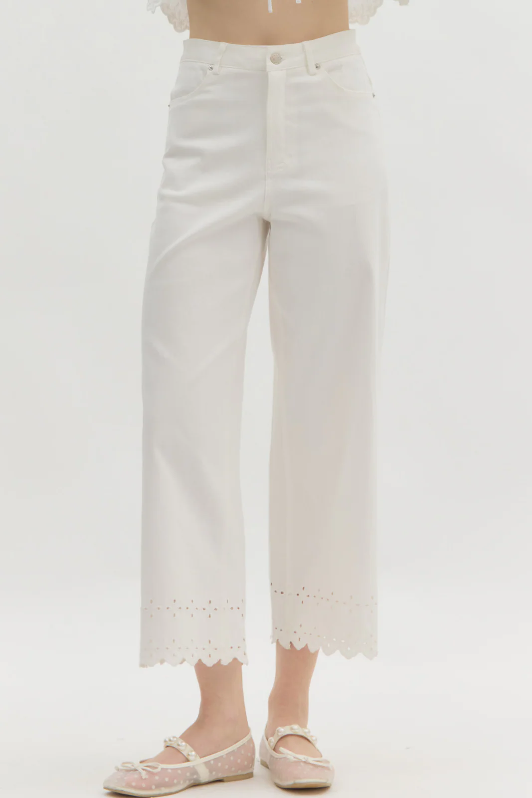 Image of Mel Eyelet Hem Jeans