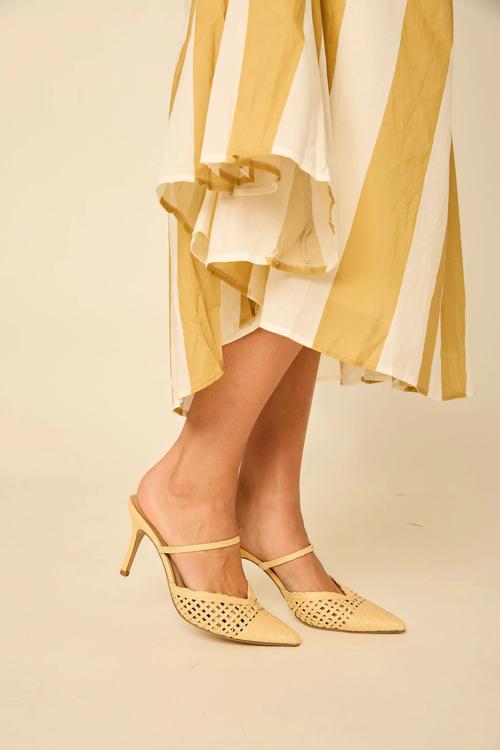 Image of Alexis Beige Raffia Heel