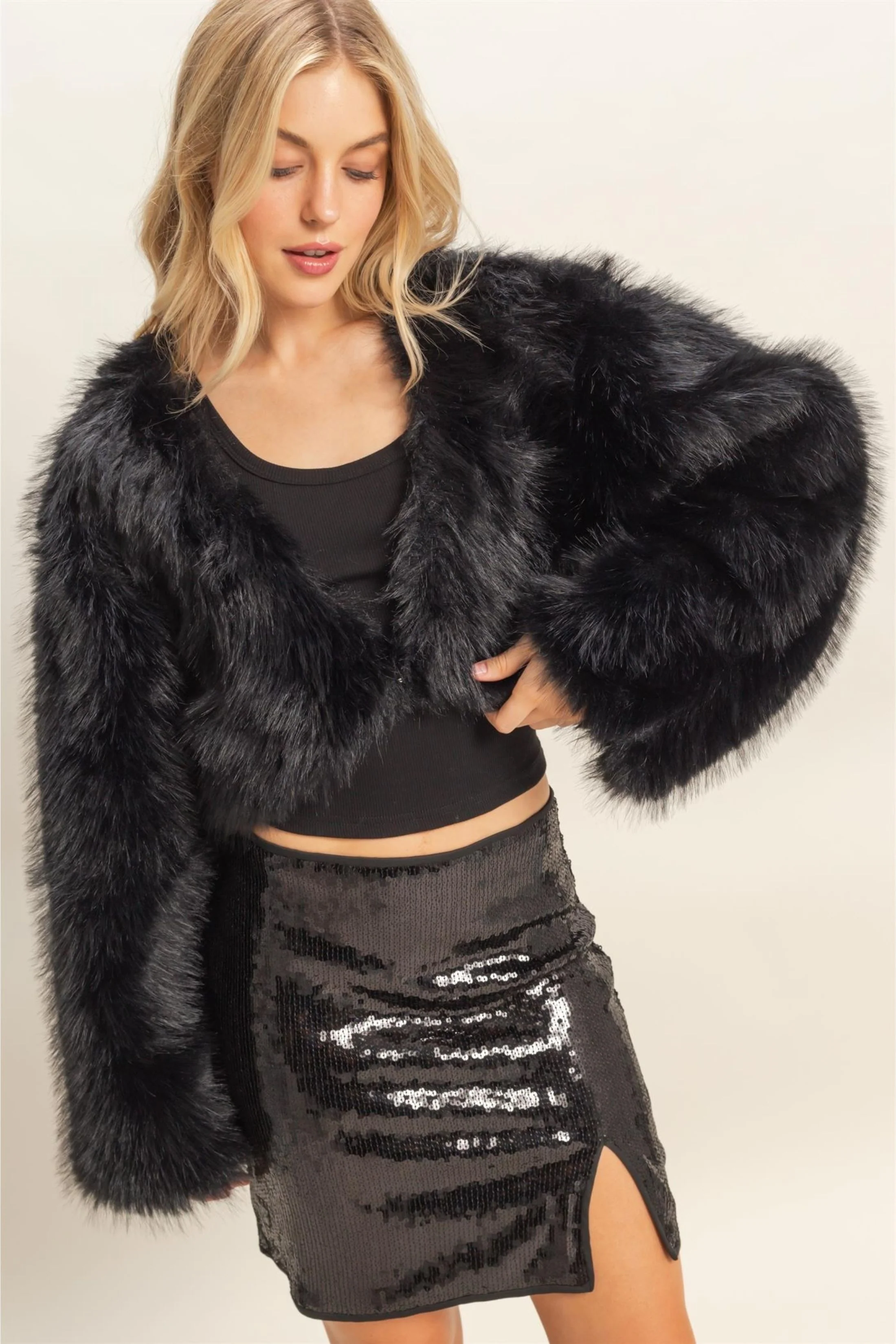 Image of Emmaline Crop Fur Coat