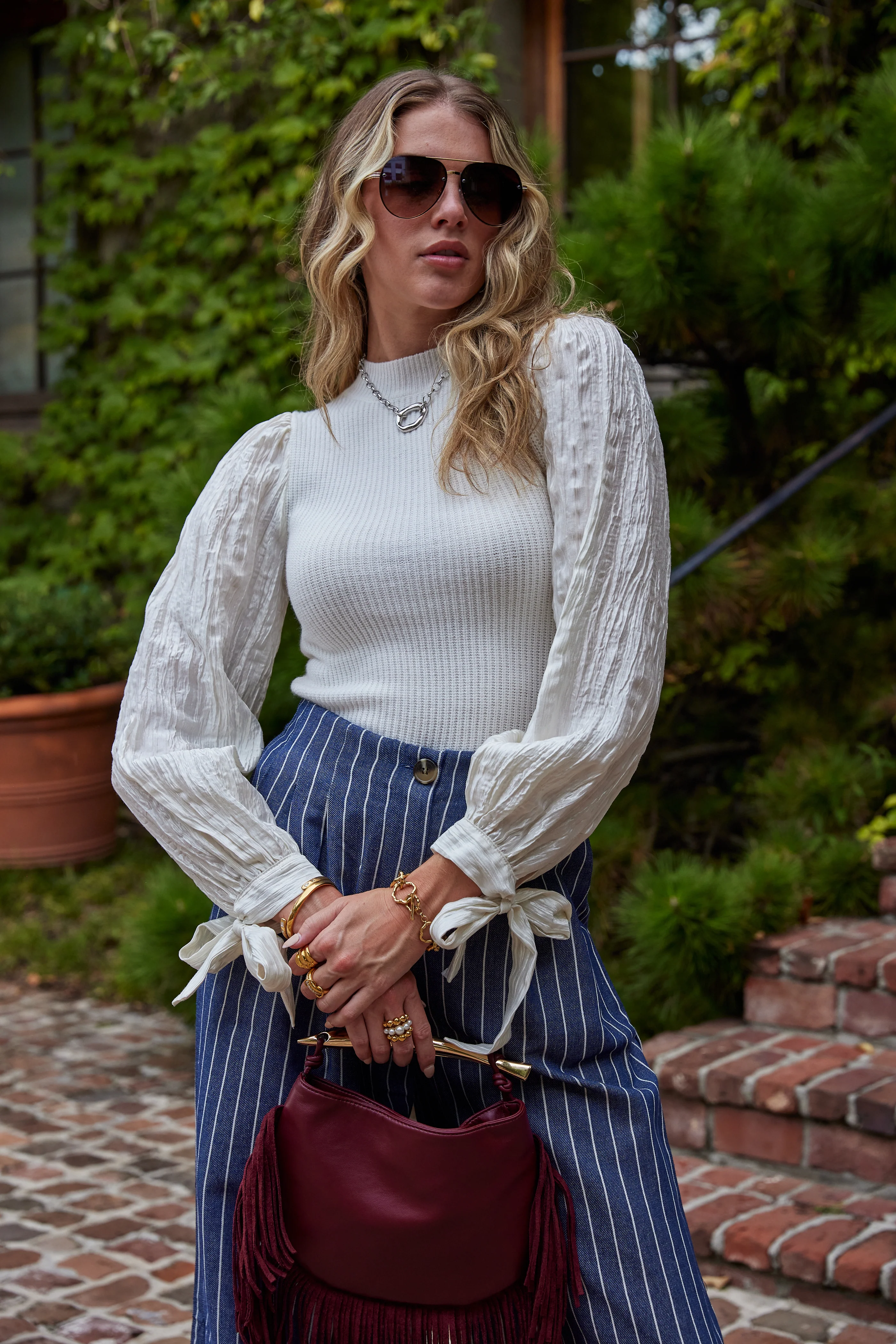 Image of Brady Shimmer Sleeve Top