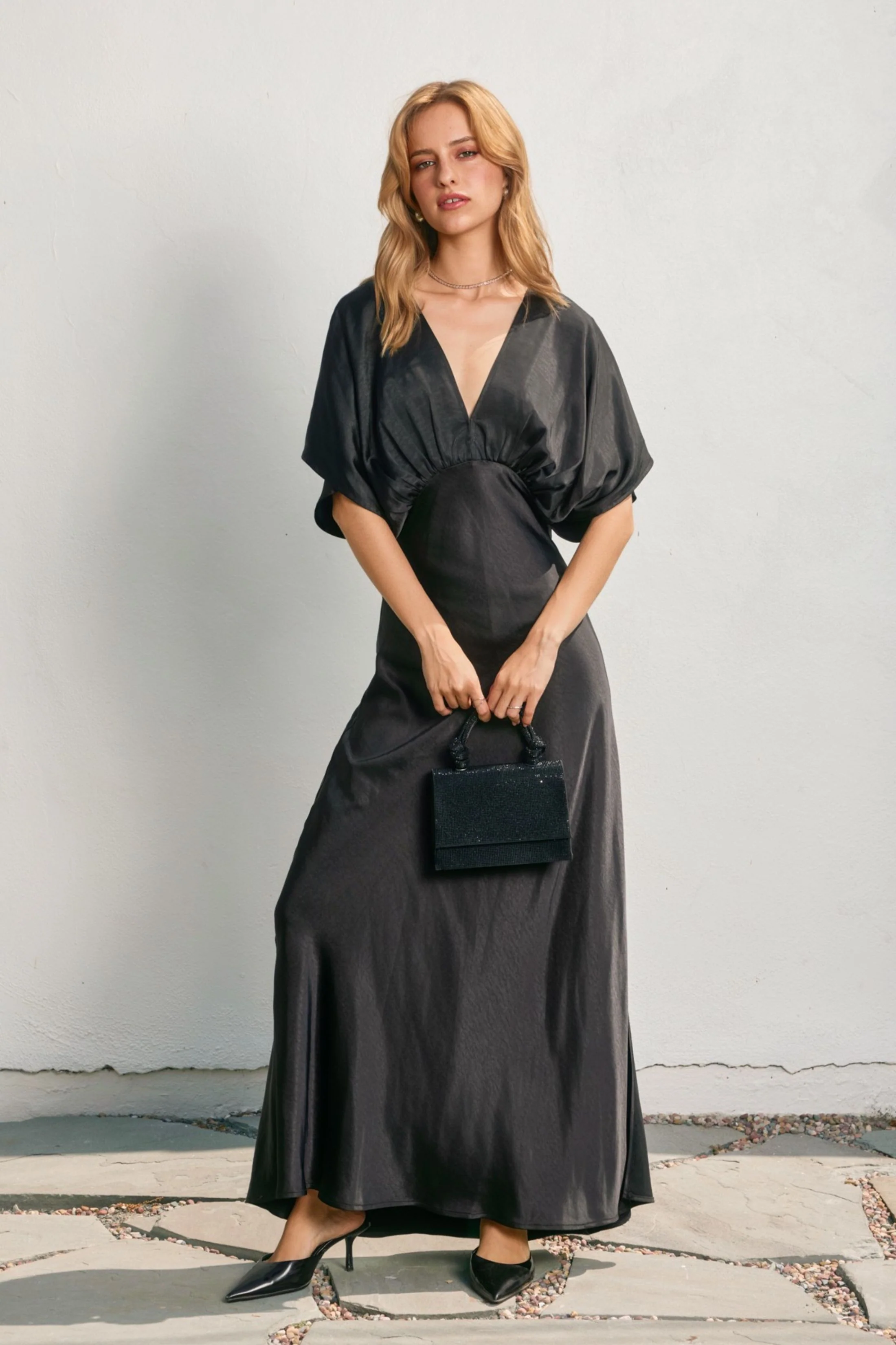 Image of Archer Black Half Sleeve Dress
