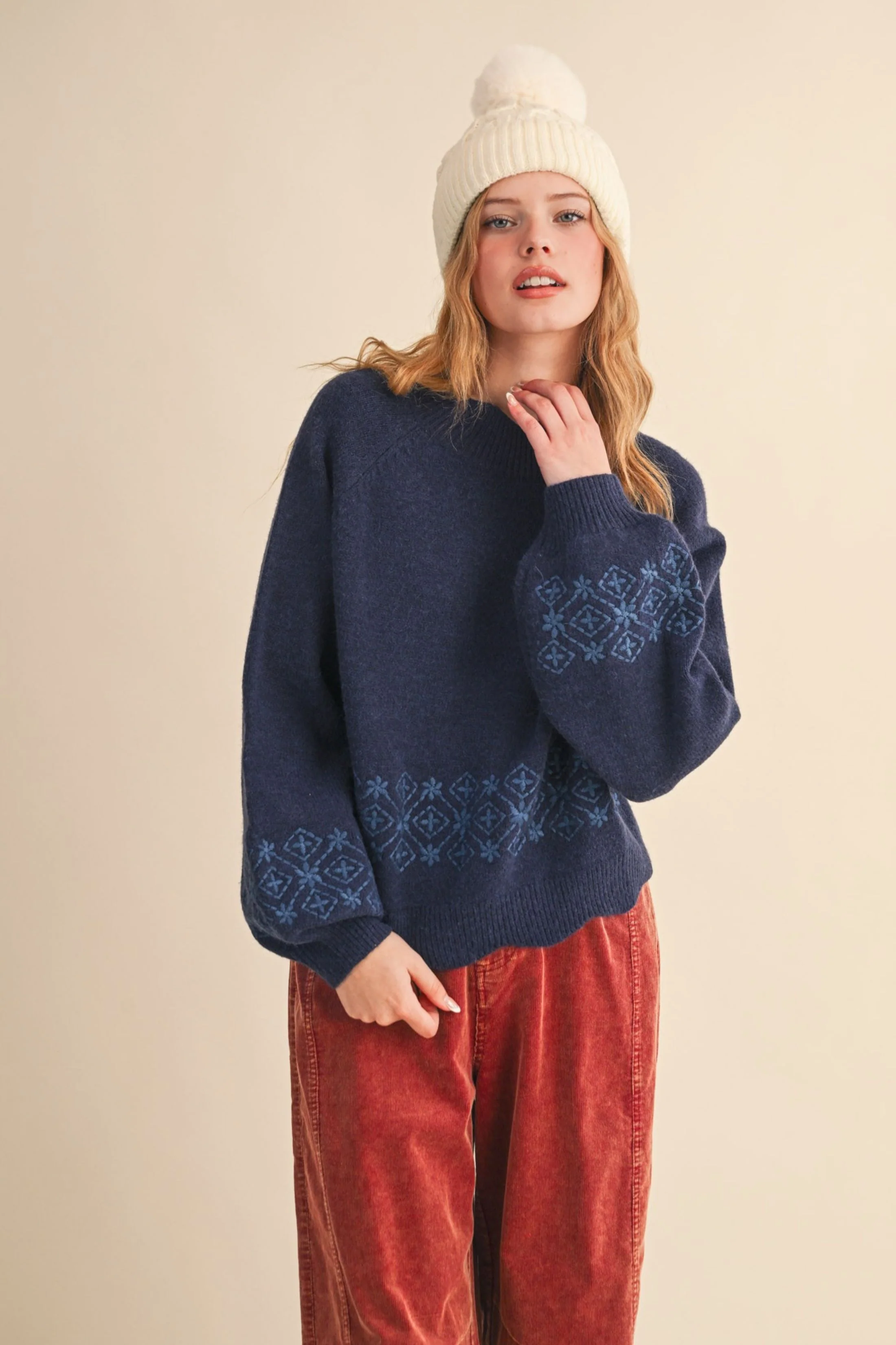 Image of Quinn Scallop Hem Sweater