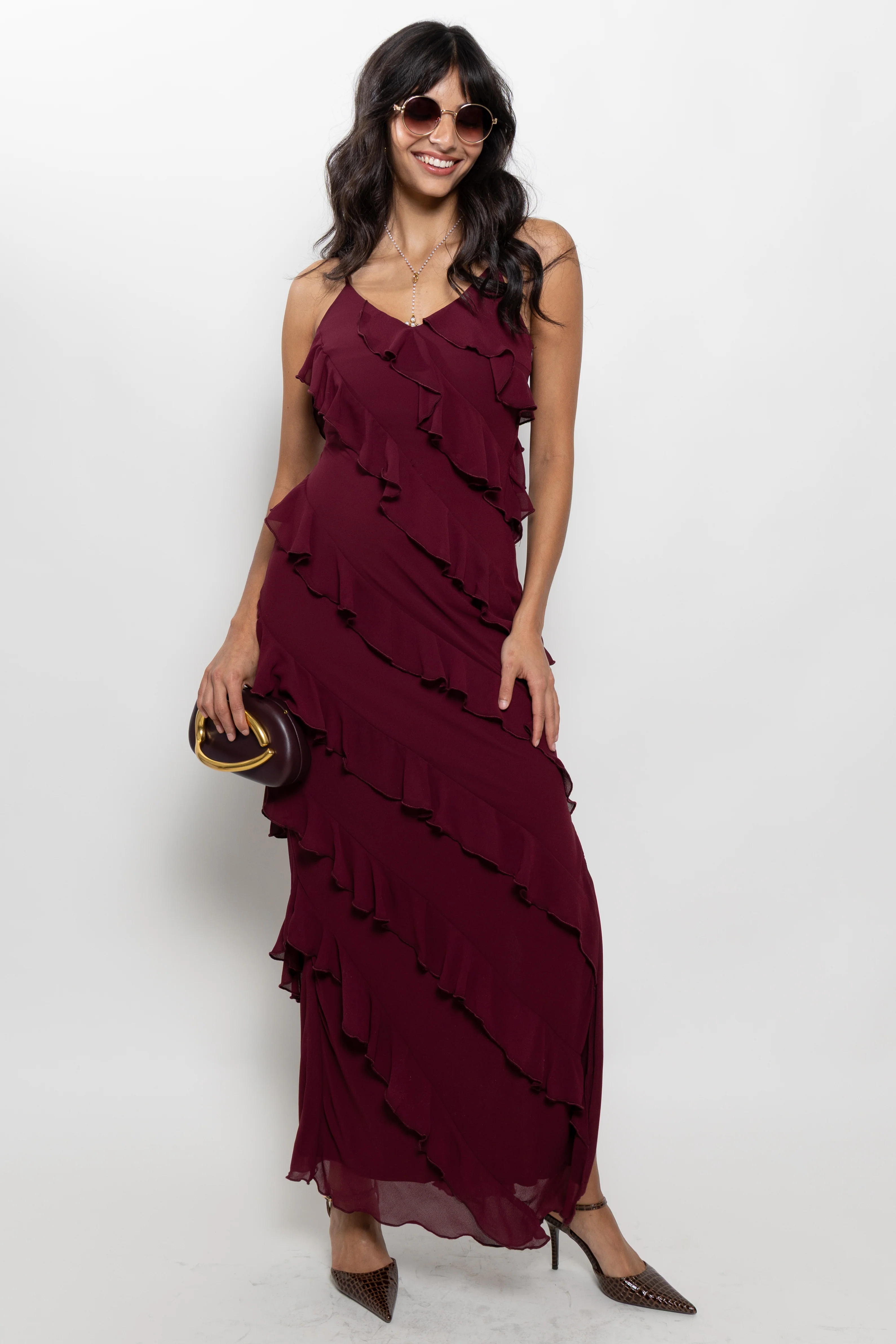 Image of Nina Ruffle Tiered Maxi Dress