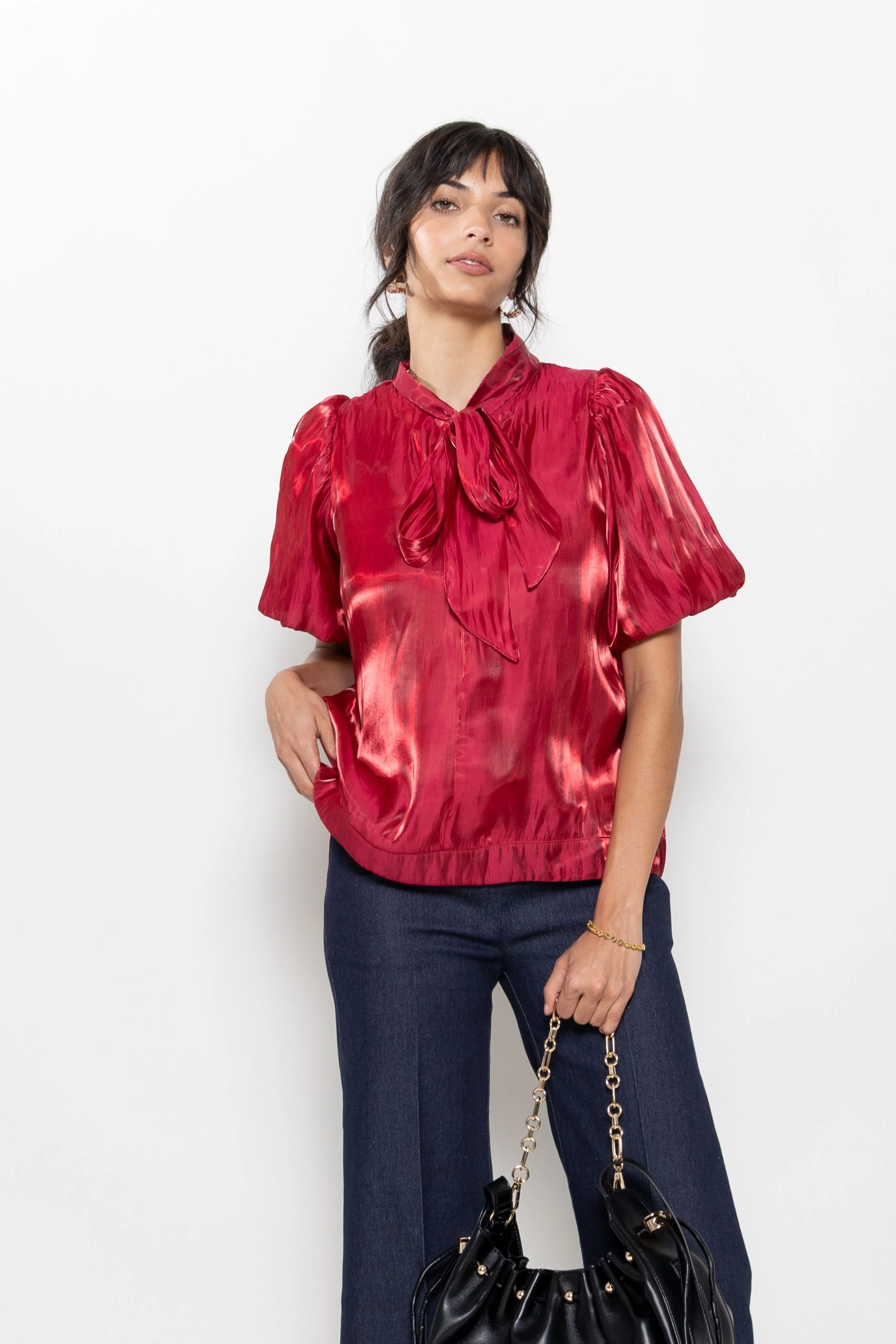 Image of Carrie Short Puff Sleeve Top