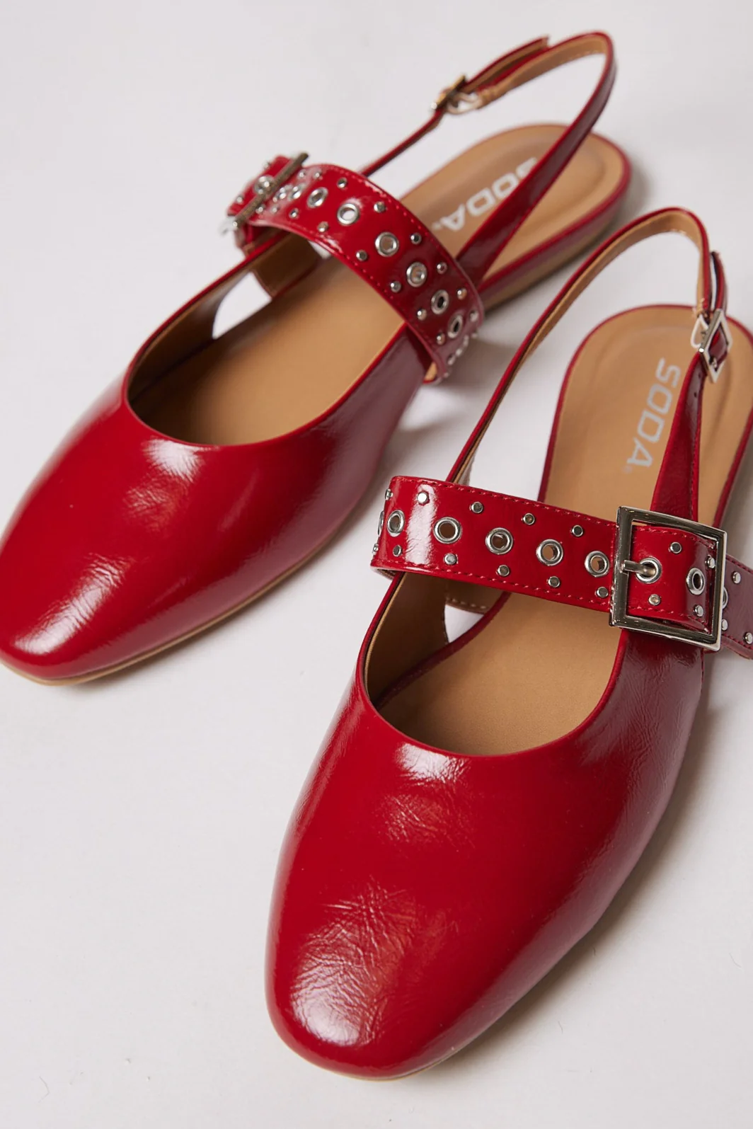 Image of Ruby Heel Strap Buckle Ballerina Flat
