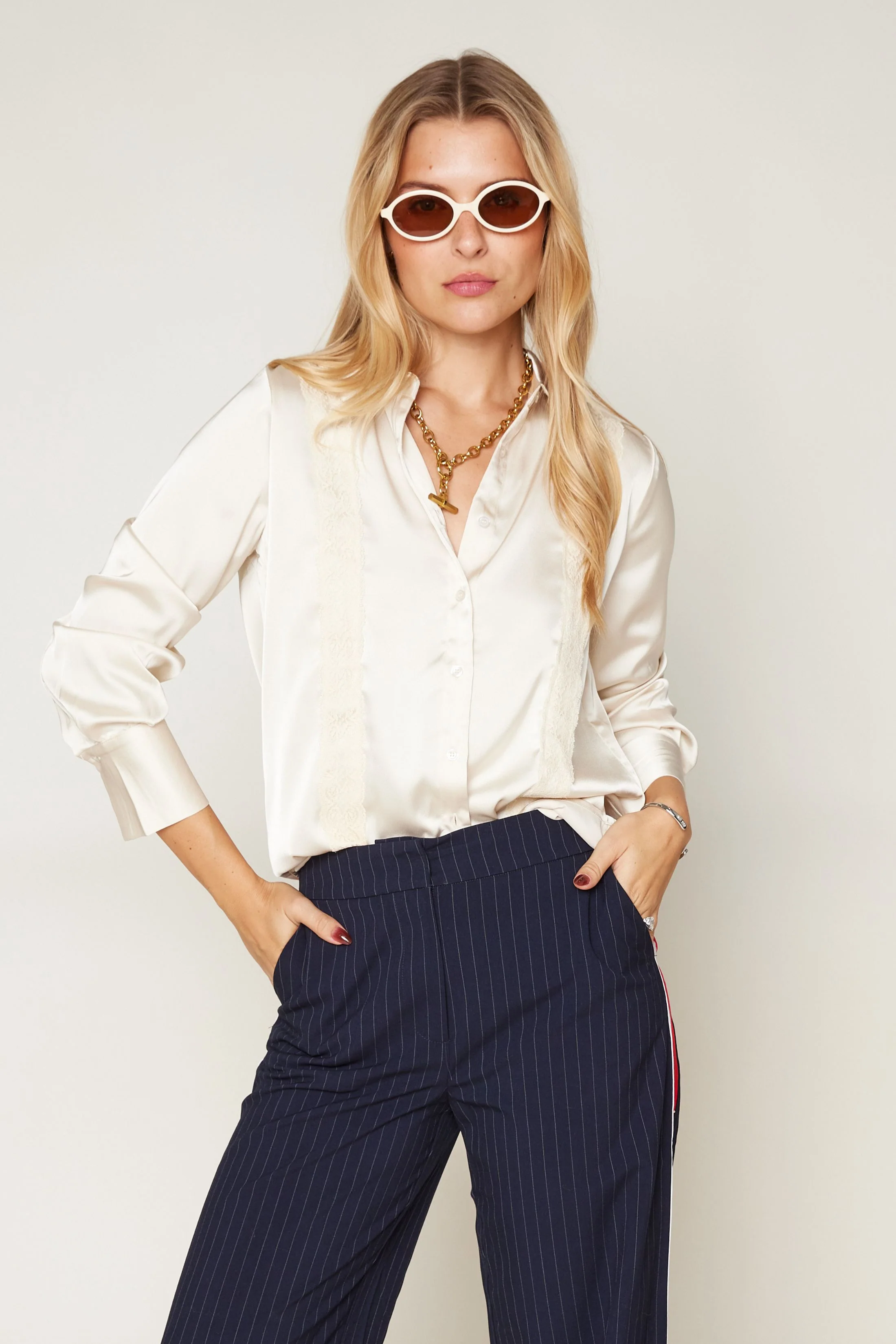 Image of Yasmin Lace Detail Top