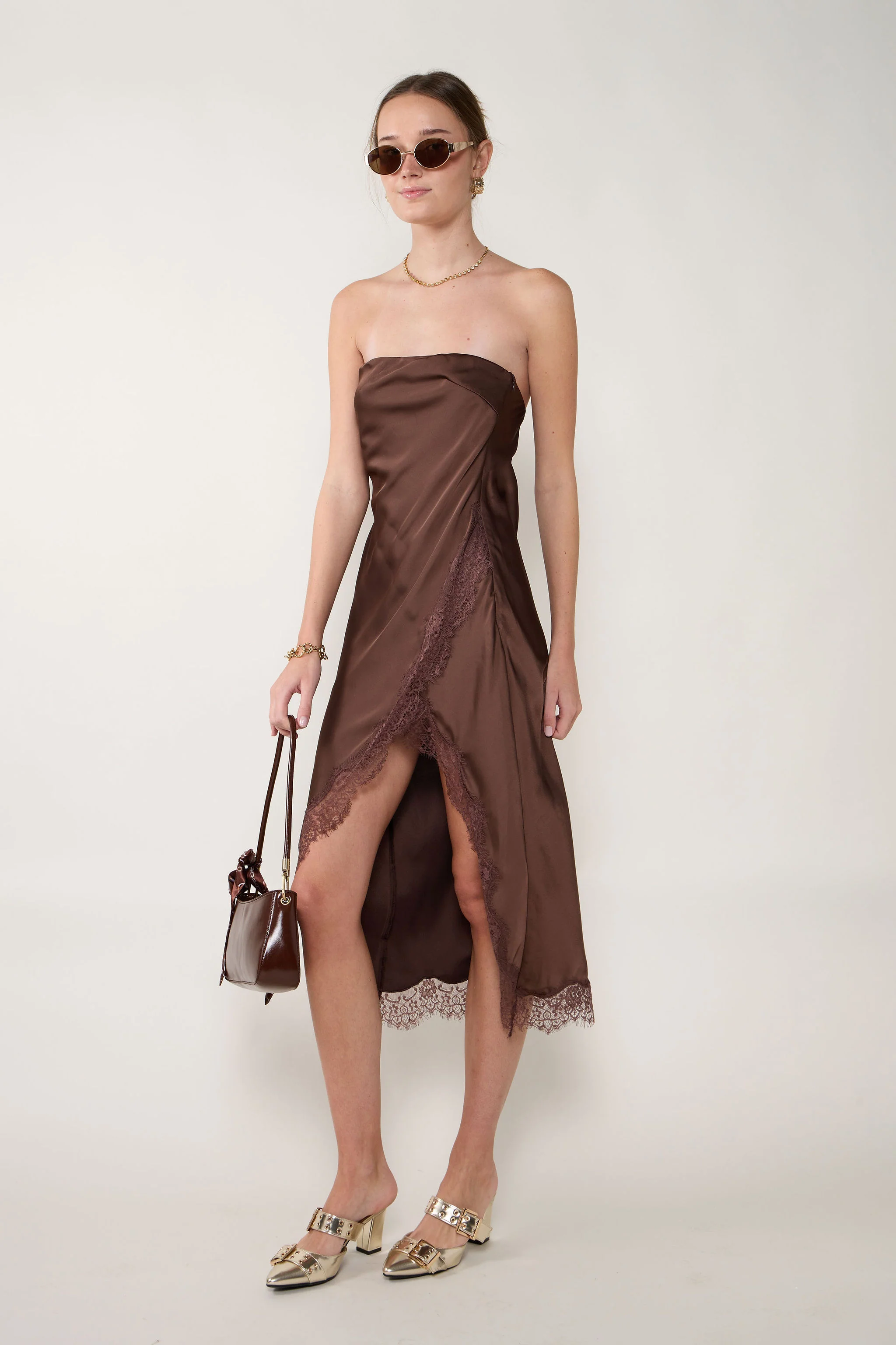 Image of Lauren Strapless Lace Dress