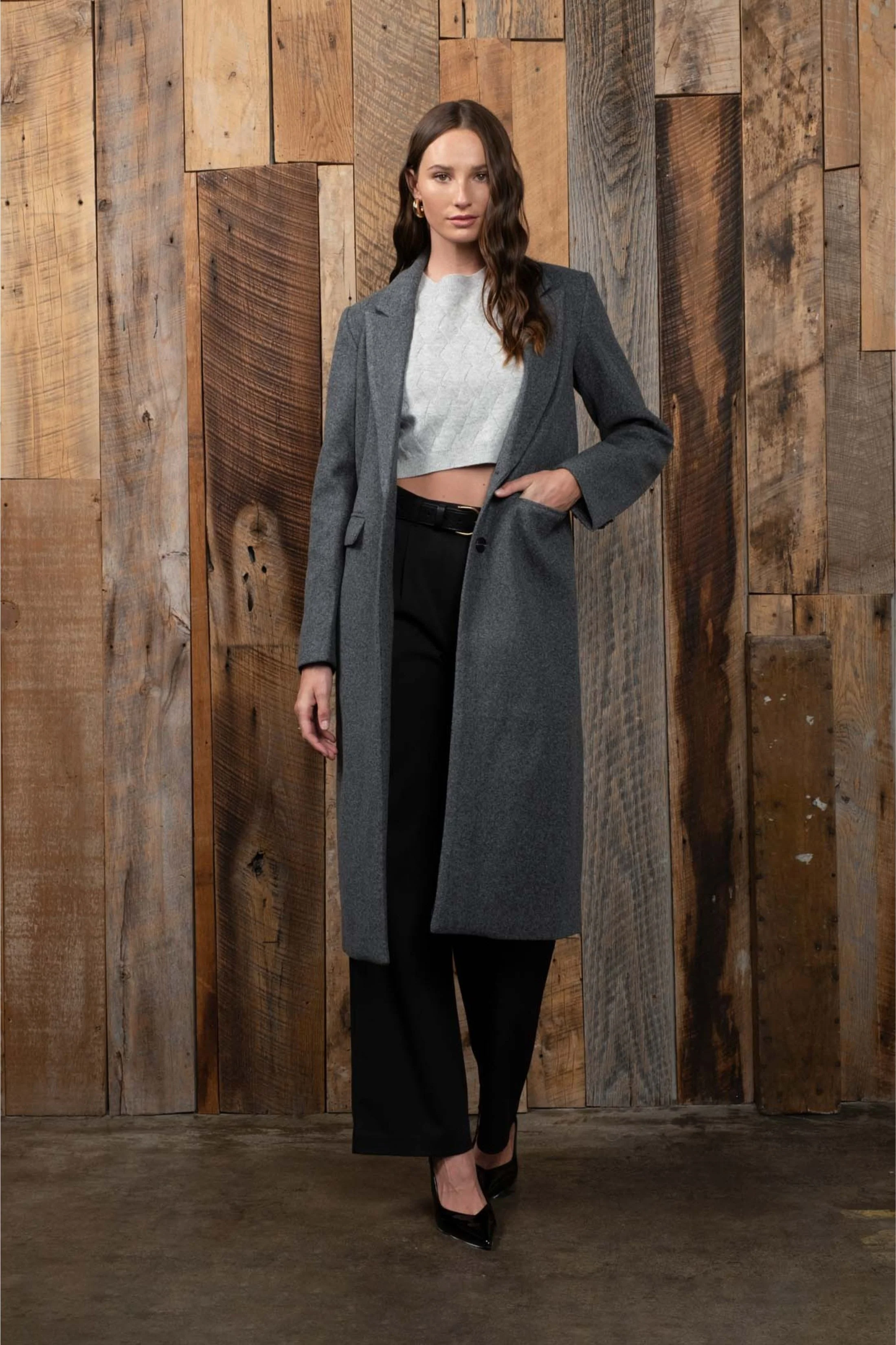 Image of Brynlee Collar Button Coat