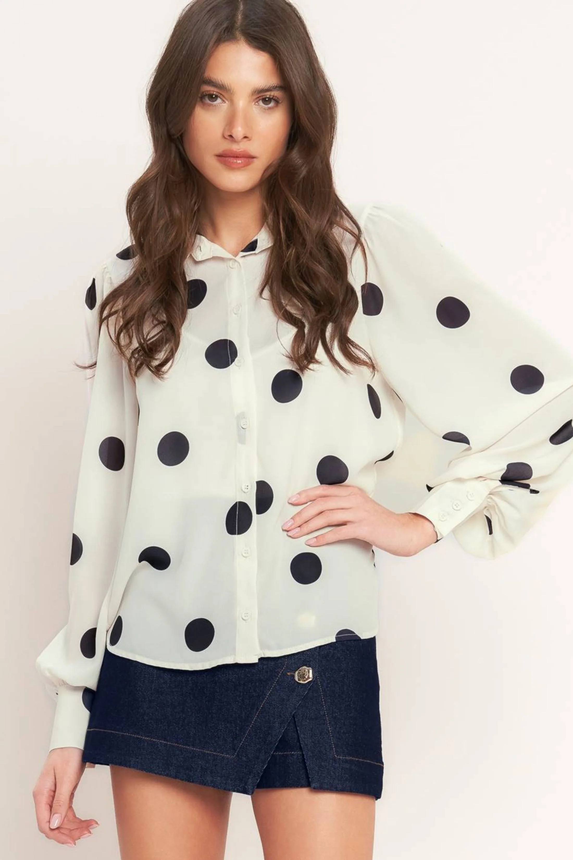 Image of Eli Polka Dot Blouse